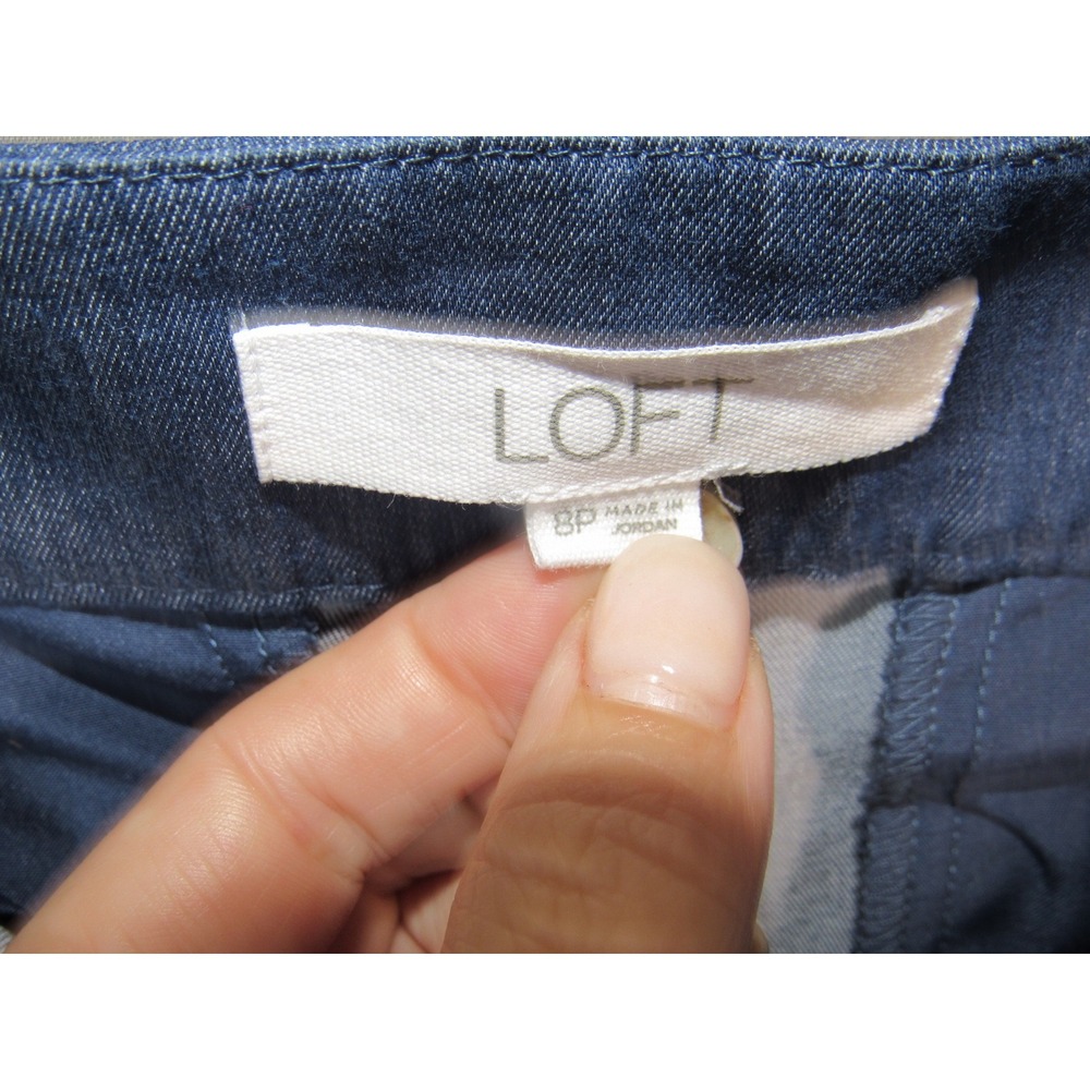 Loft The Riviera Slim Blue Nautical Anchor Button Cropped Pants Womens 8P - Picture 5 of 7
